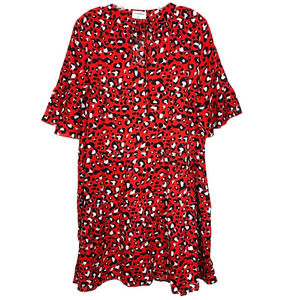 TREND Y MOMO ANIMAL PRINT RUFFLE DRESS SIZE XL